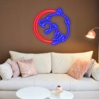 Wolf with Crescent Moon Bold Wall LED neon sign product image