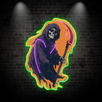 Sinister Grim Reaper Ghost with Scythe LED neon sign by NeonCS