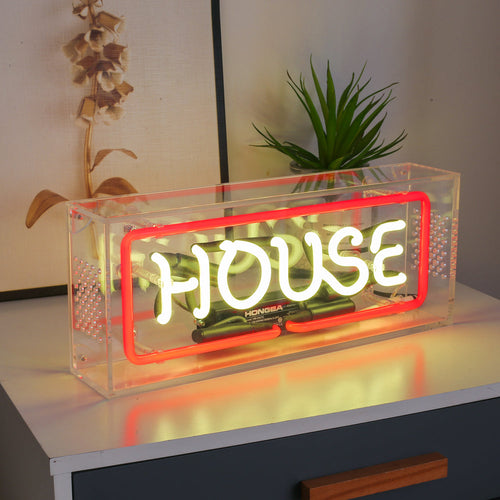 House" Neon Lighting Sign Table Box LED neon sign by NeonCS