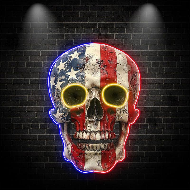 American Flag Skull Light Unique Decor LED neon sign by NeonCS