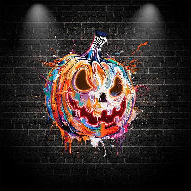 Colorful Pumpkin Face Light Spooky LED LED neon sign by NeonCS