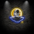 Astronaut Fishing Light - Whimsical LED neon sign by NeonCS