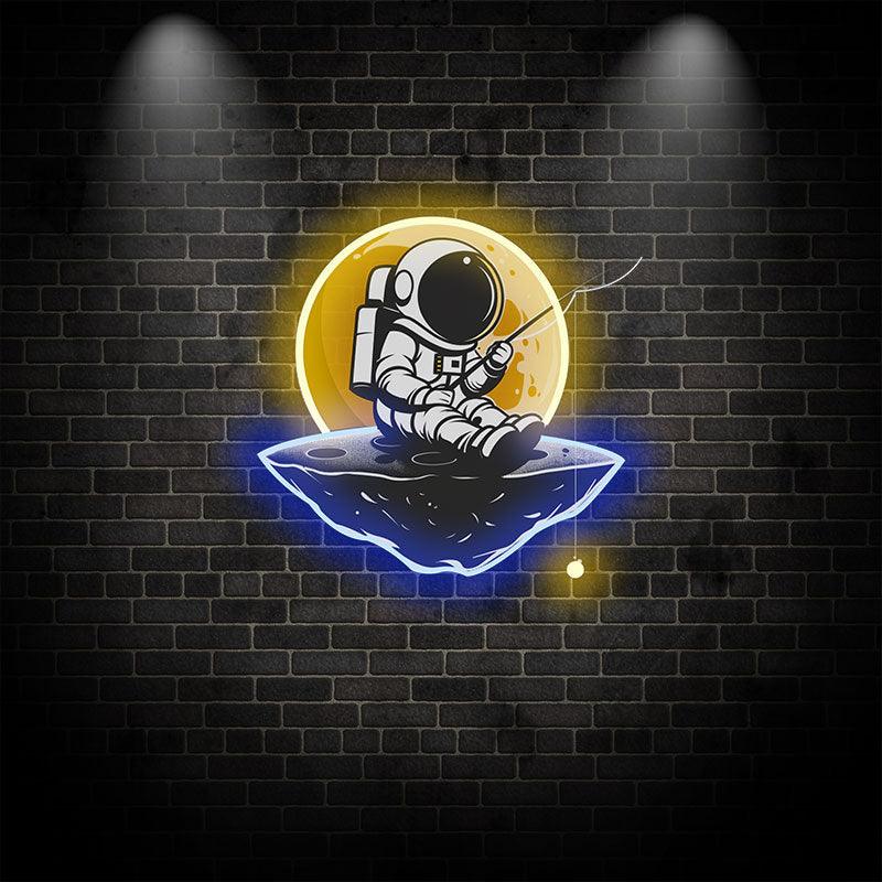 Astronaut Fishing Light - Whimsical LED neon sign by NeonCS