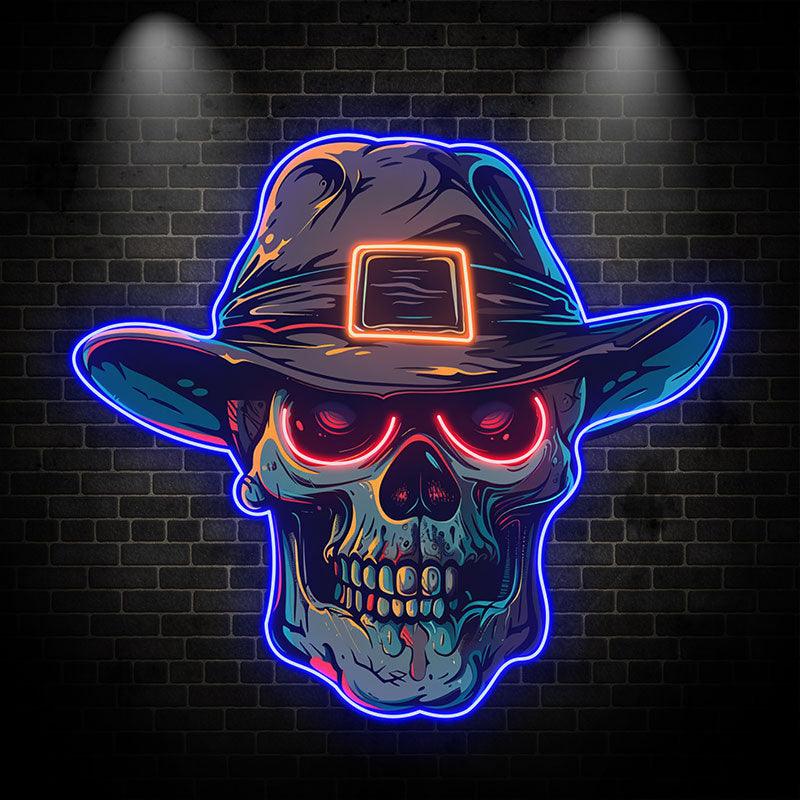 Stylish Skull with Hat Light Edgy Home LED neon sign by NeonCS