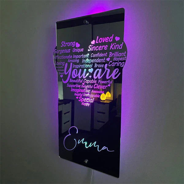 Personalized Name Mirror Light Up LED neon sign by NeonCS