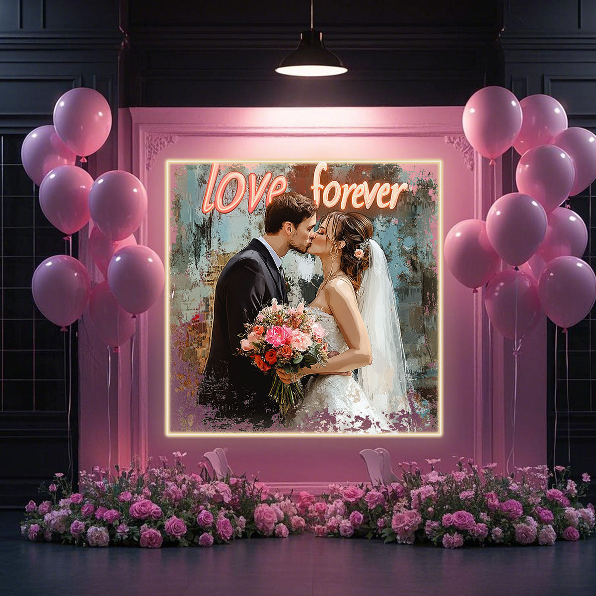 Romantic and Warm Wedding Uv Print LED neon sign by NeonCS