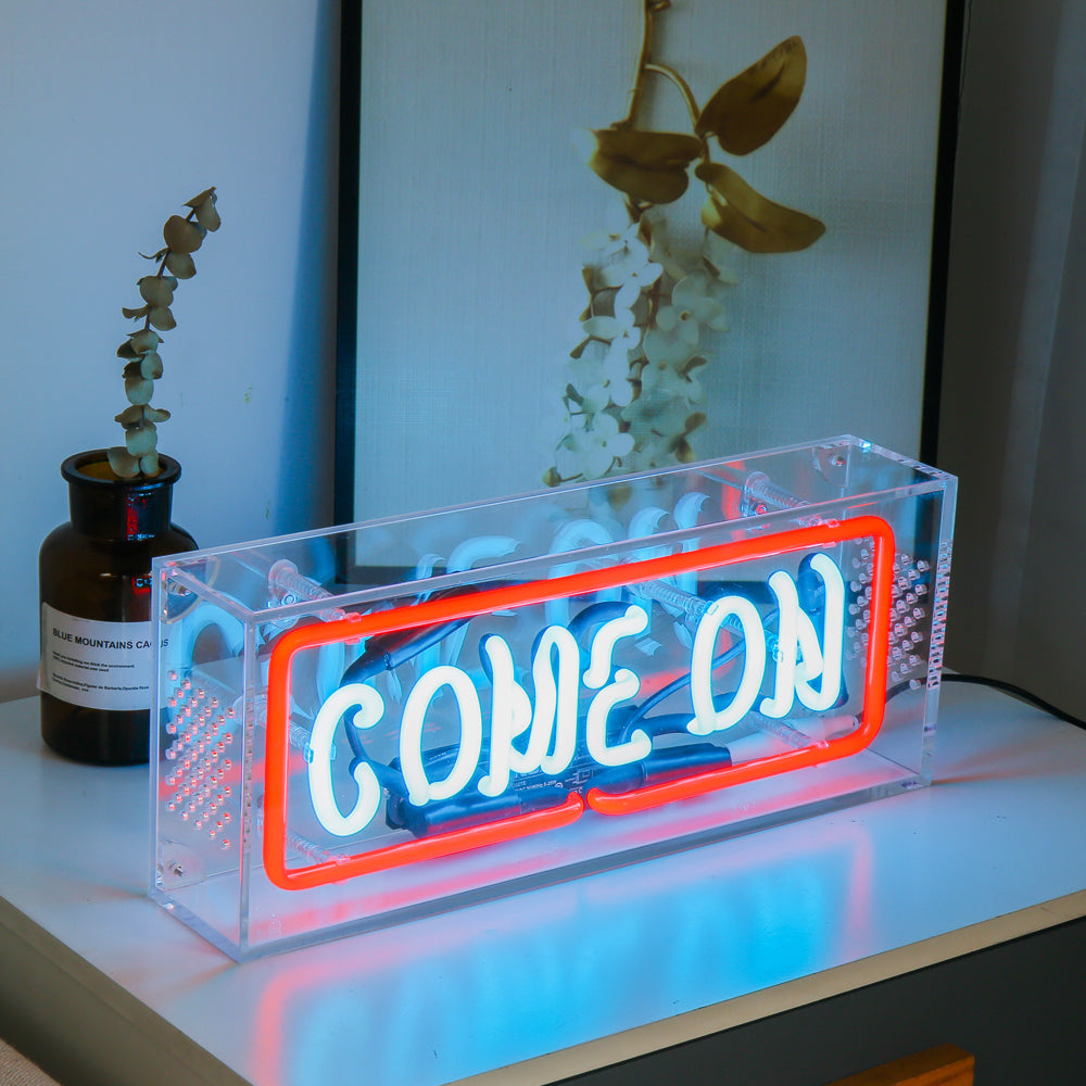 Come On" Neon Lighting Sign Table Box LED neon sign by NeonCS