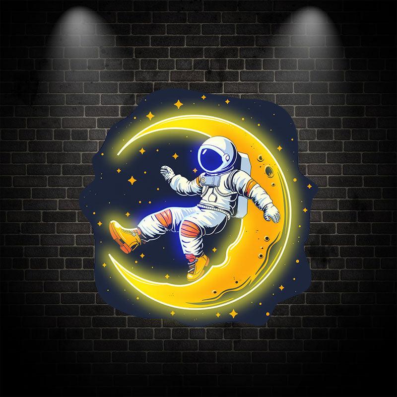 Lunar Explorer: Astronaut on the Moon LED neon sign product image