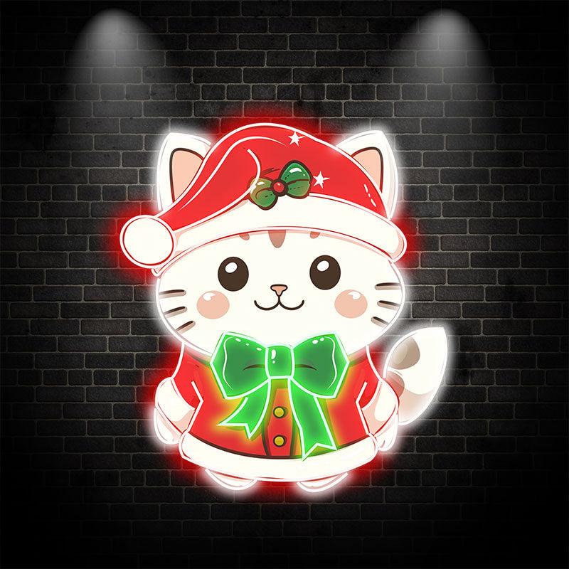 Cute Christmas Cat : Wearing a Red LED neon sign by NeonCS
