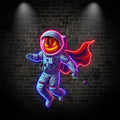 Astronaut Pumpkin Helmet Red Cloak LED neon sign by NeonCS