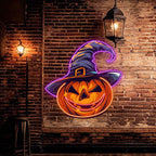 Charming Pumpkin with Hat Light LED neon sign product image