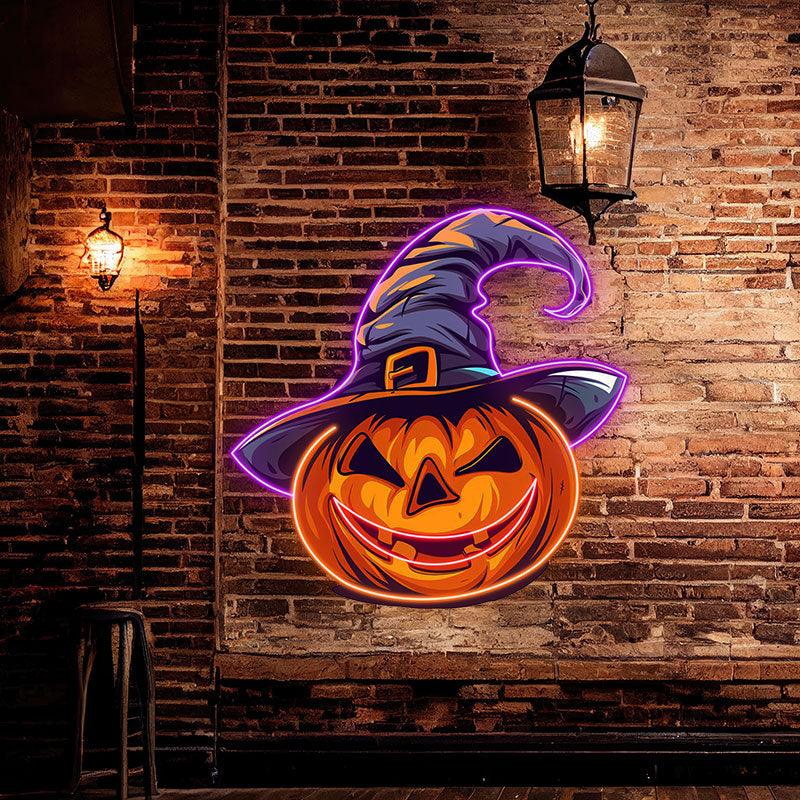 Charming Pumpkin with Hat Light LED neon sign product image