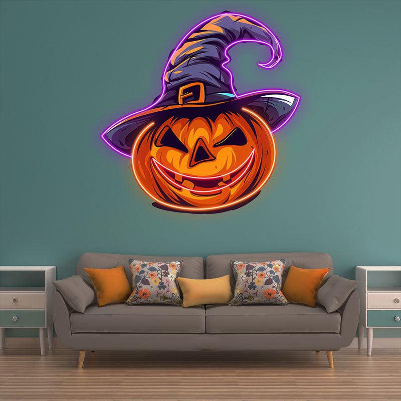 Charming Pumpkin with Hat Light LED neon sign product image