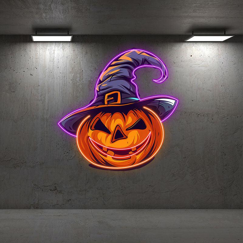 Charming Pumpkin with Hat Light LED neon sign product image