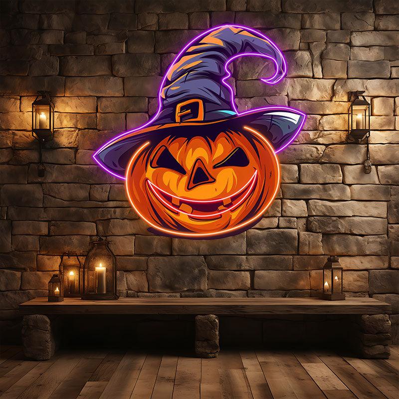 Charming Pumpkin with Hat Light LED neon sign product image