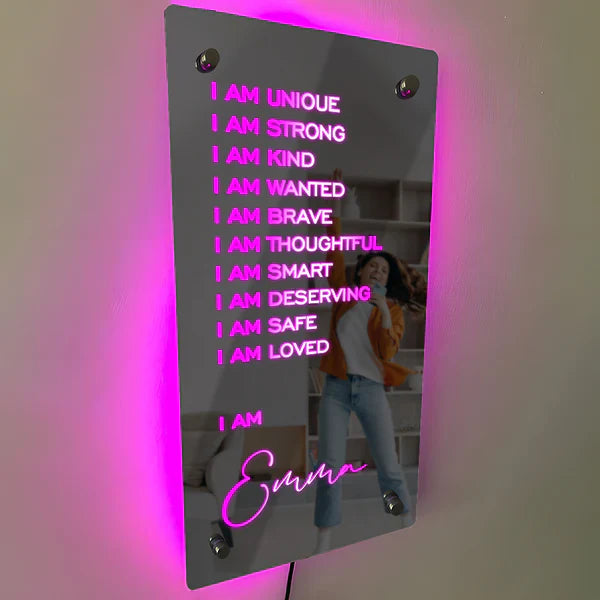 Affirmations Mirror - I Am Mirror LED neon sign by NeonCS