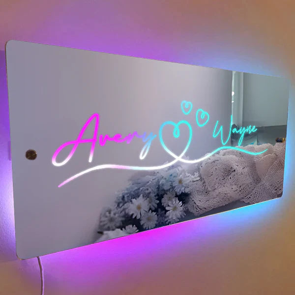 Custom Valentine's Day Gift Mirror LED neon sign by NeonCS
