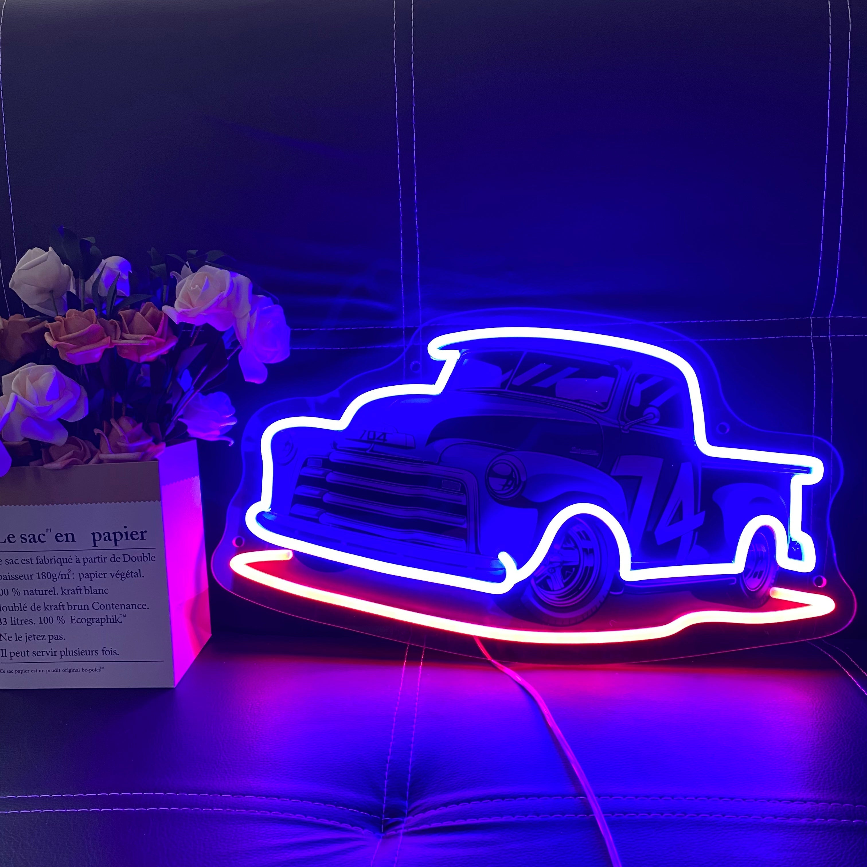 Custom Car Blue and Red LED Signs Gift LED neon sign by NeonCS