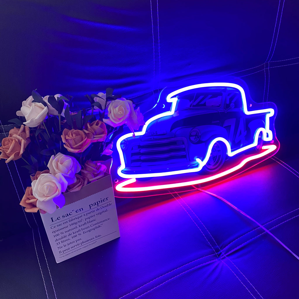 Custom Car Blue and Red LED Signs Gift LED neon sign product image