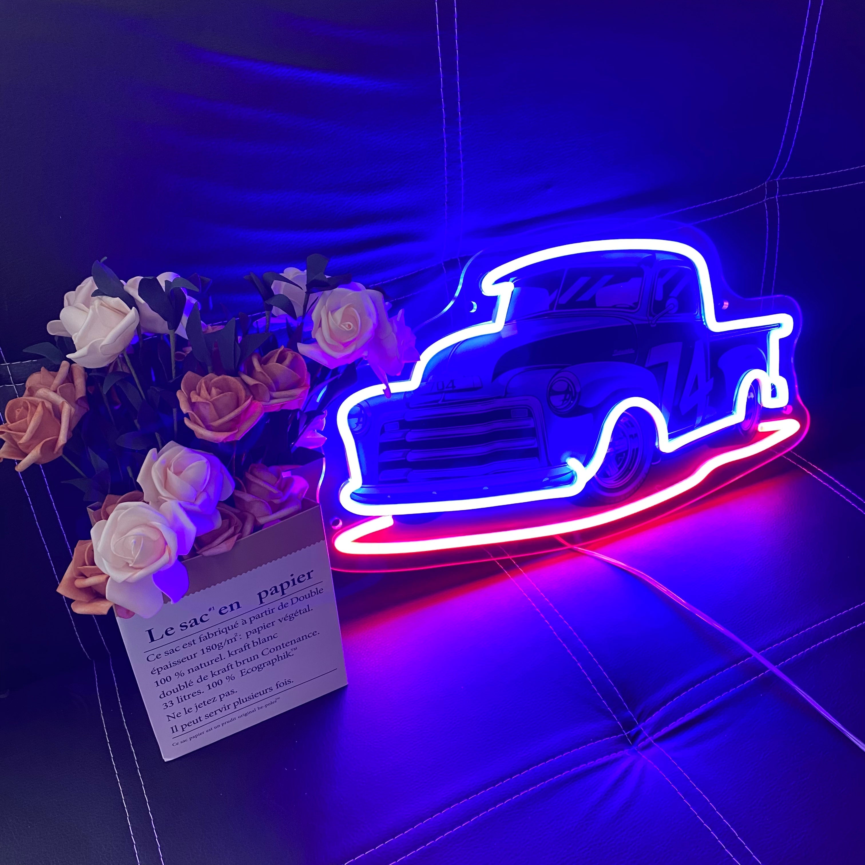 Custom Car Blue and Red LED Signs Gift LED neon sign product image