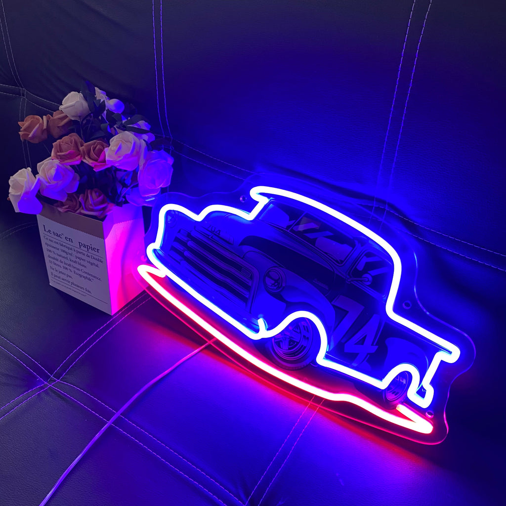 Custom Car Blue and Red LED Signs Gift LED neon sign product image