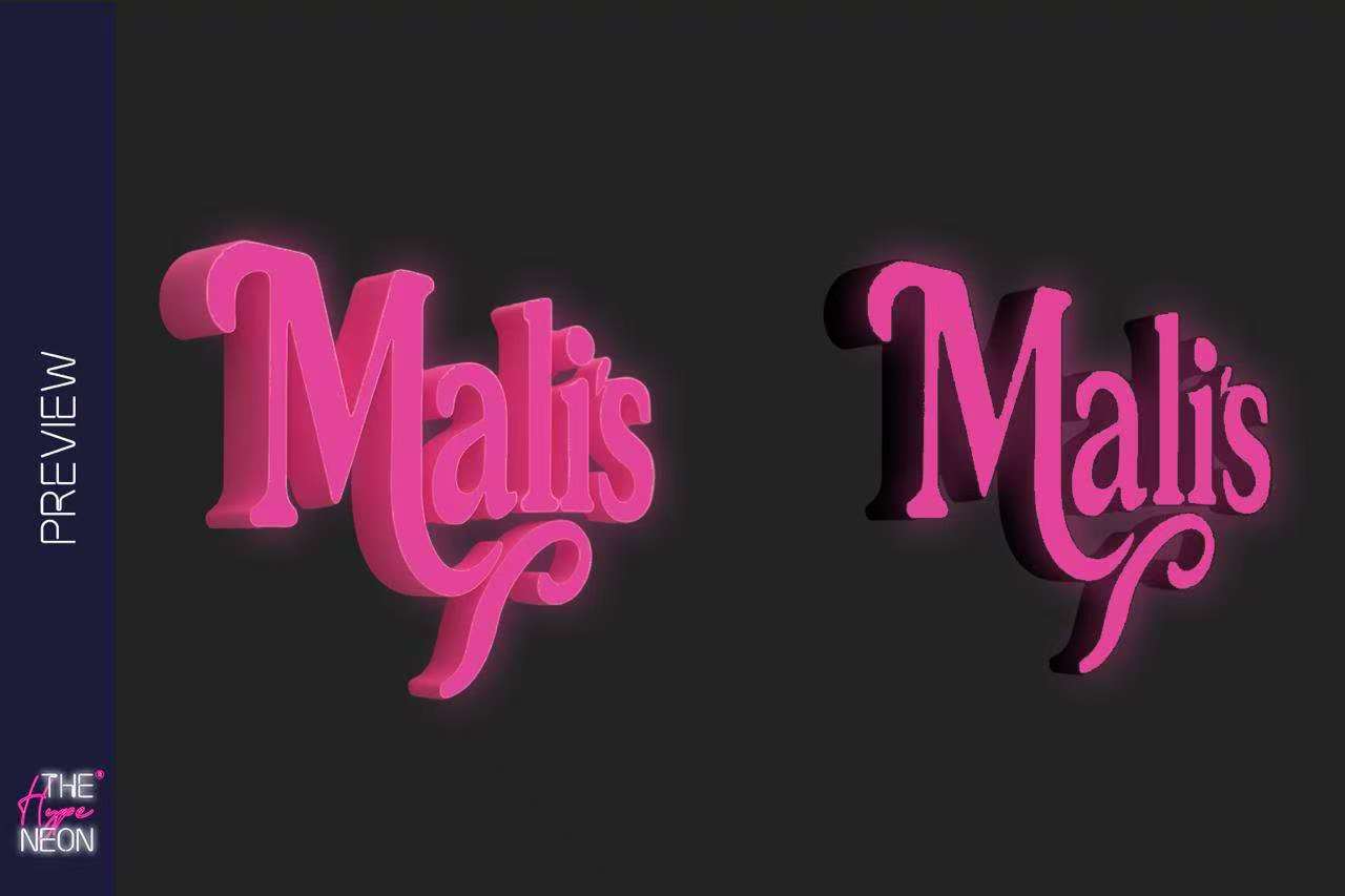 Frontlit Channel Letters "mali's LED neon sign by NeonCS