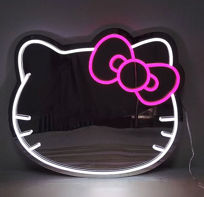 Kitty Neon Mirror Custom Cat Makeup LED neon sign product image