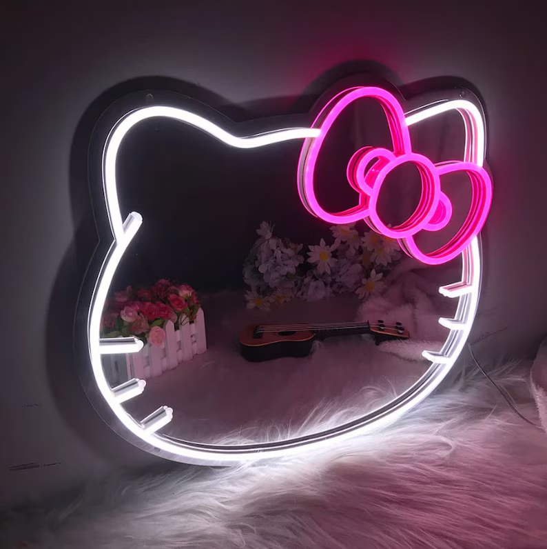 Kitty Neon Mirror Custom Cat Makeup LED neon sign product image