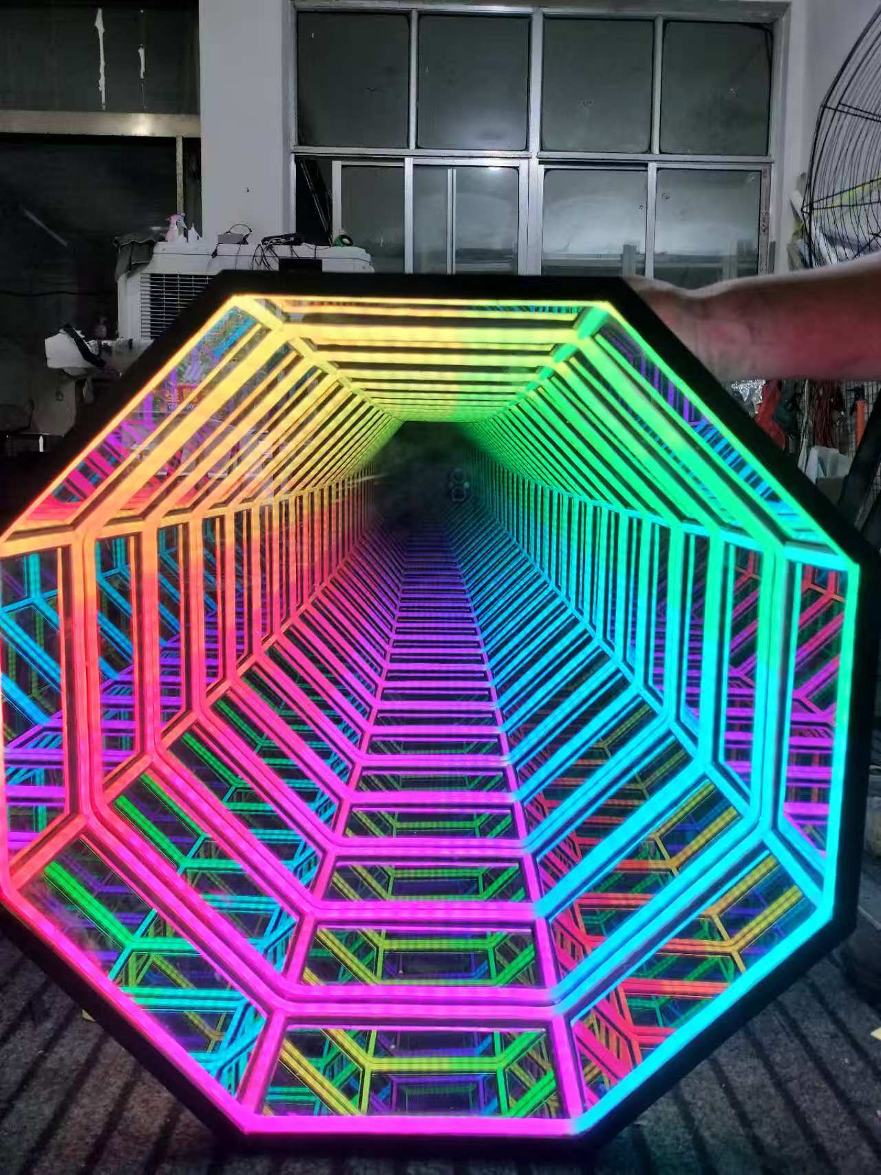 Hexagon Infinity Mirror Wall Art - 3d LED neon sign product image