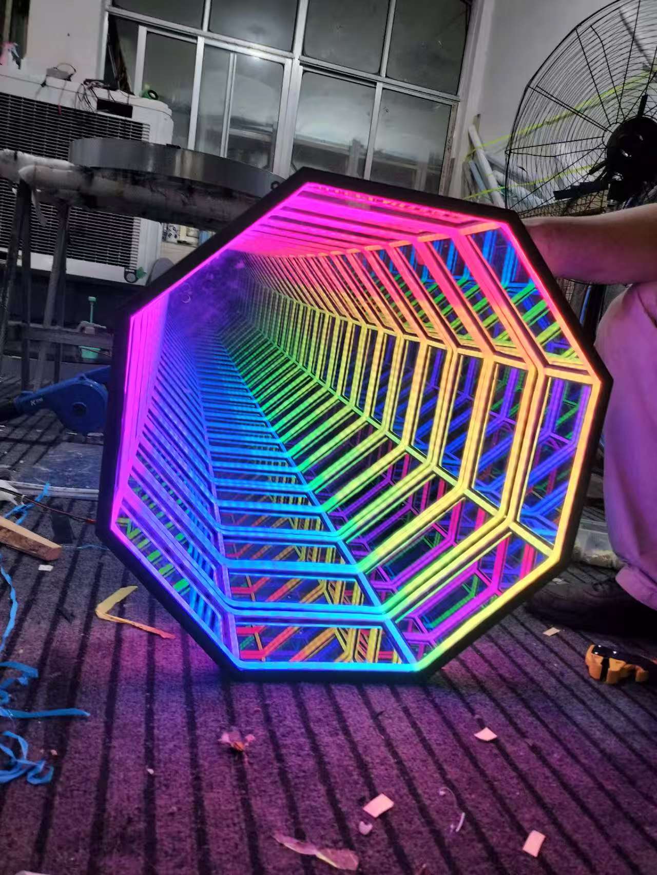Hexagon Infinity Mirror Wall Art - 3d LED neon sign by NeonCS