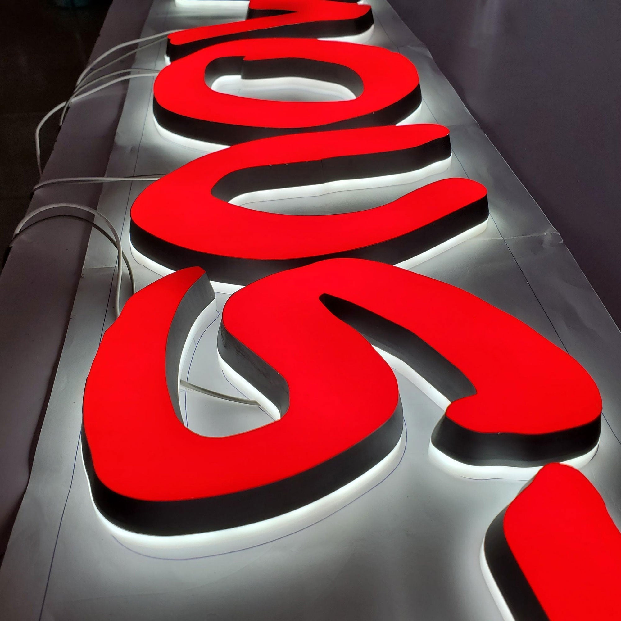 Shop Front Solid Cut Acrylic Letters LED neon sign product image
