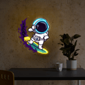 Cute Astronaut Surfing on Space Wave LED neon sign by NeonCS