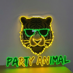 Custom "party Animal" Tiger - for Bar LED neon sign by NeonCS