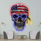 Patriotic Skull Halloween Light with LED neon sign product image