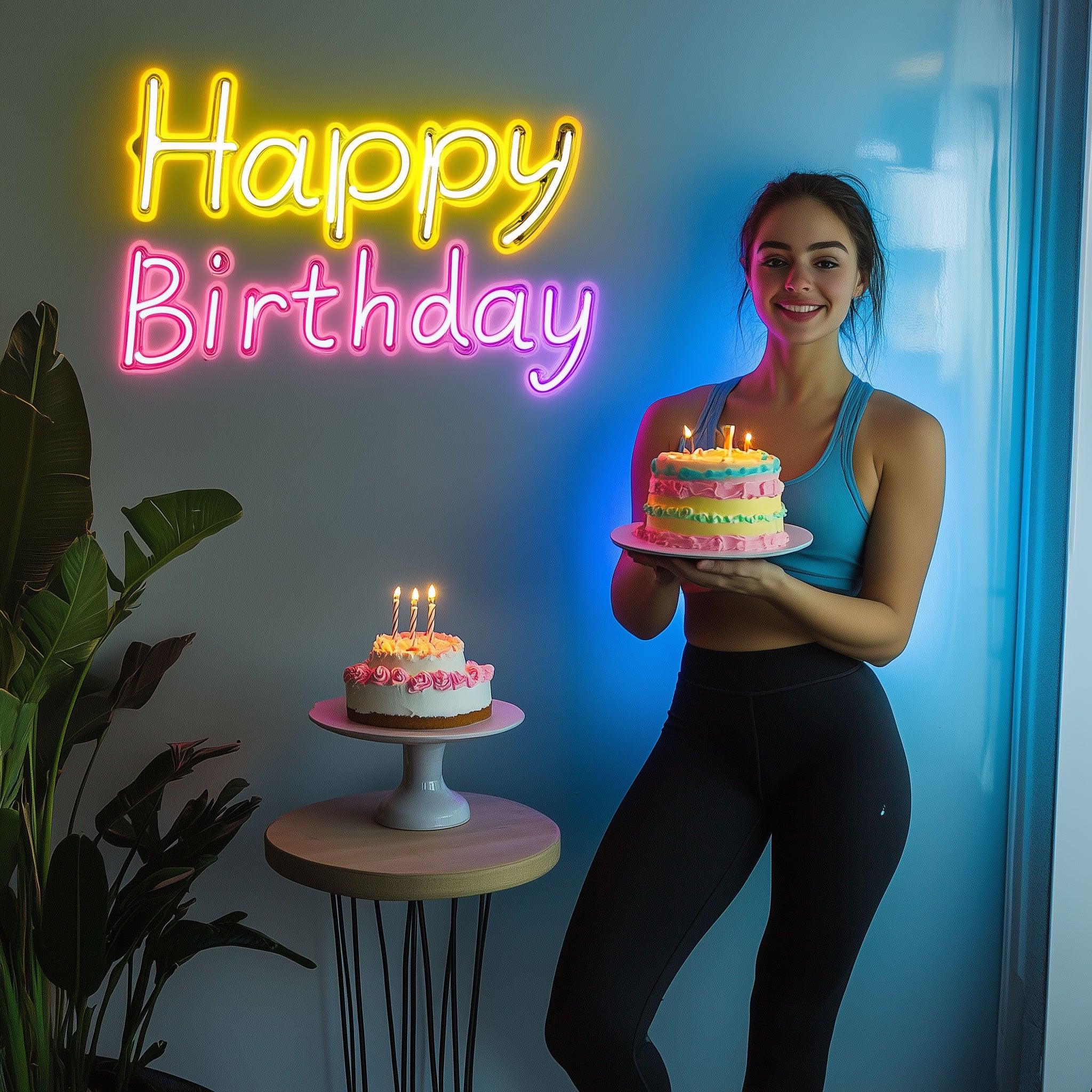 Happy Birthday Lights Creative LED neon sign by NeonCS