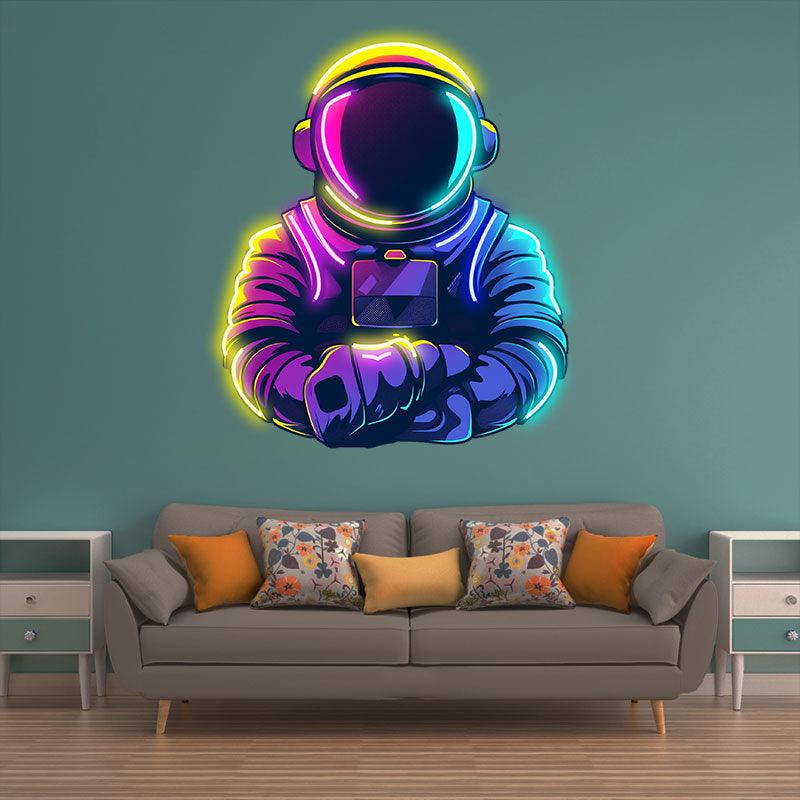 Astronaut's Warm Moment: Interstellar LED neon sign product image
