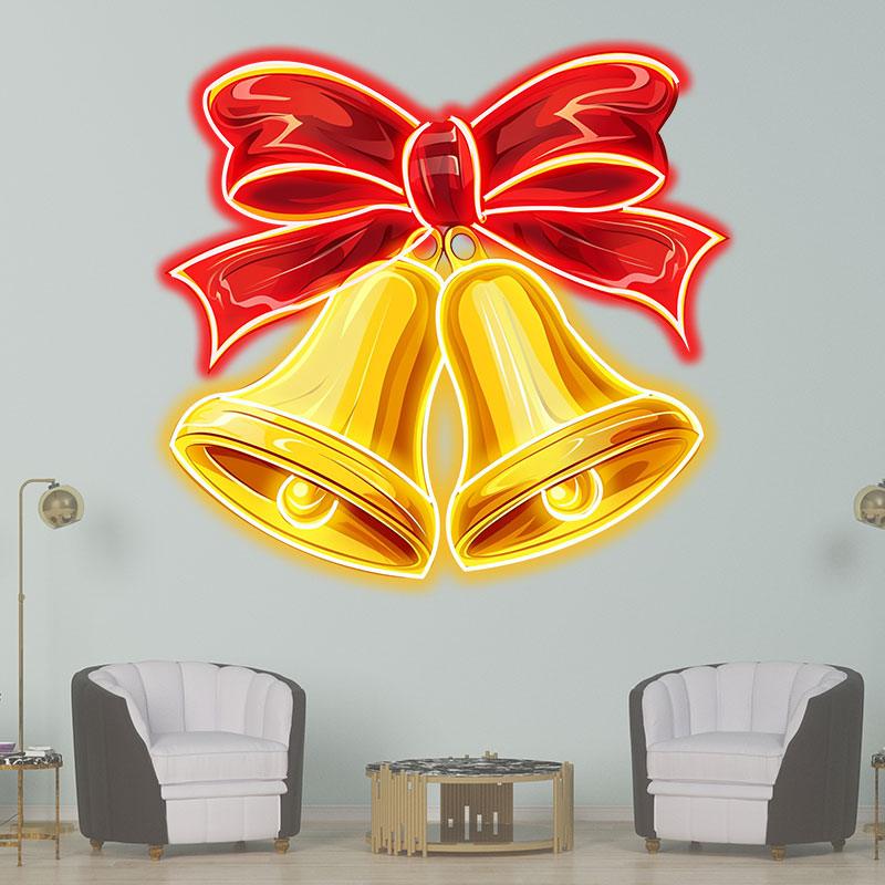 Christmas Bells Red Bow Tie Decoration LED neon sign product image