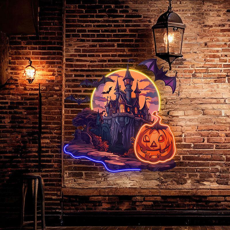 Spooky Pumpkin Castle Decoration LED neon sign product image