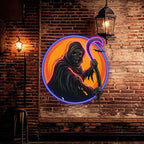Round Light: Spooky Grim Reaper Ghost LED neon sign product image