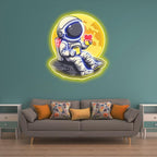 Love in Space: Astronaut Sipping LED neon sign product image