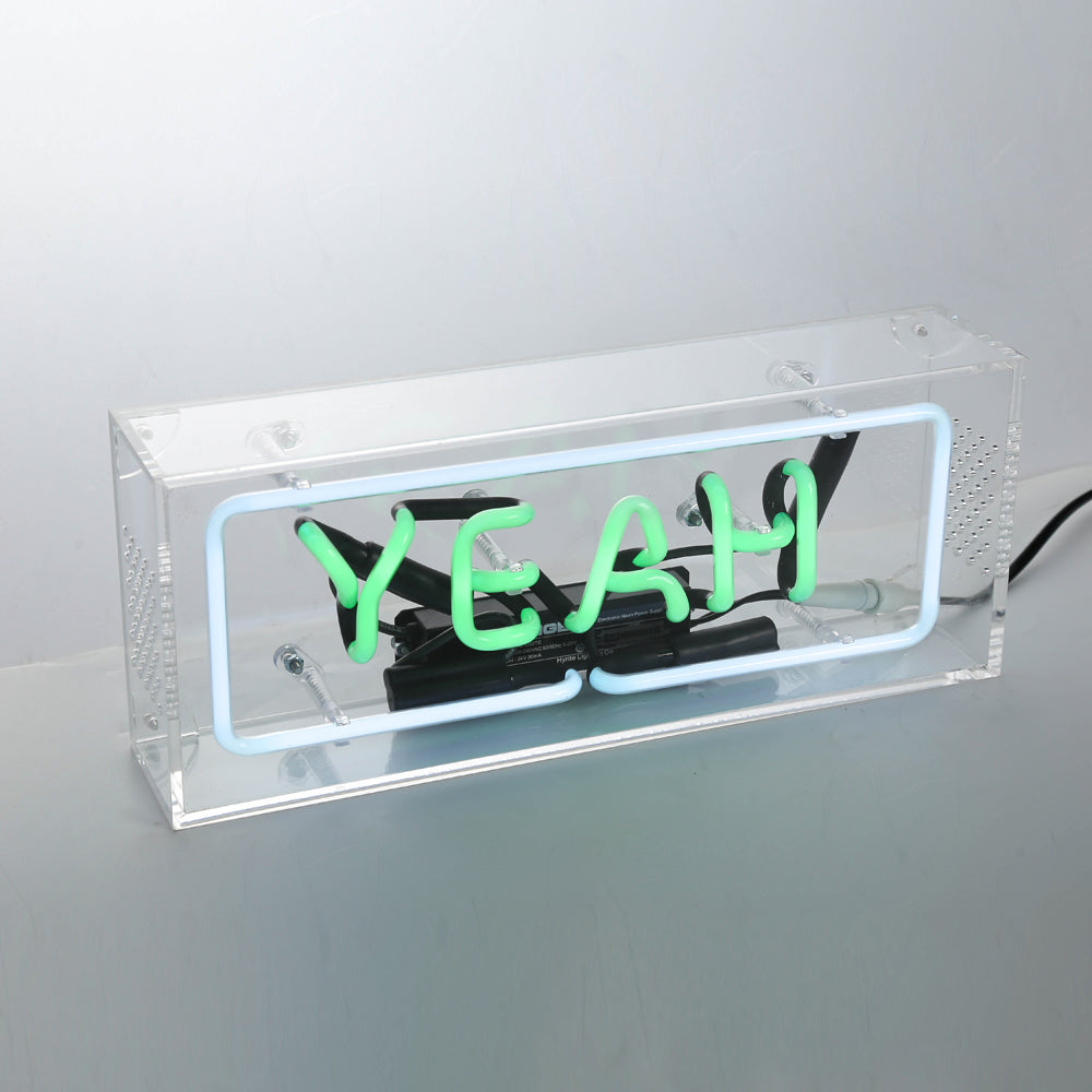 Yeah" with Green Lighting Table LED neon sign product image