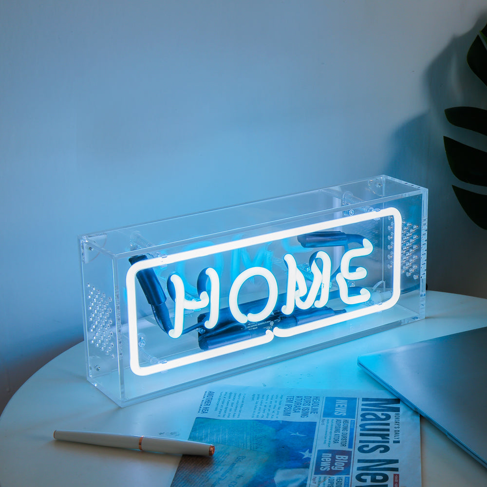 Ice Blue Lighting"home" Home LED neon sign product image