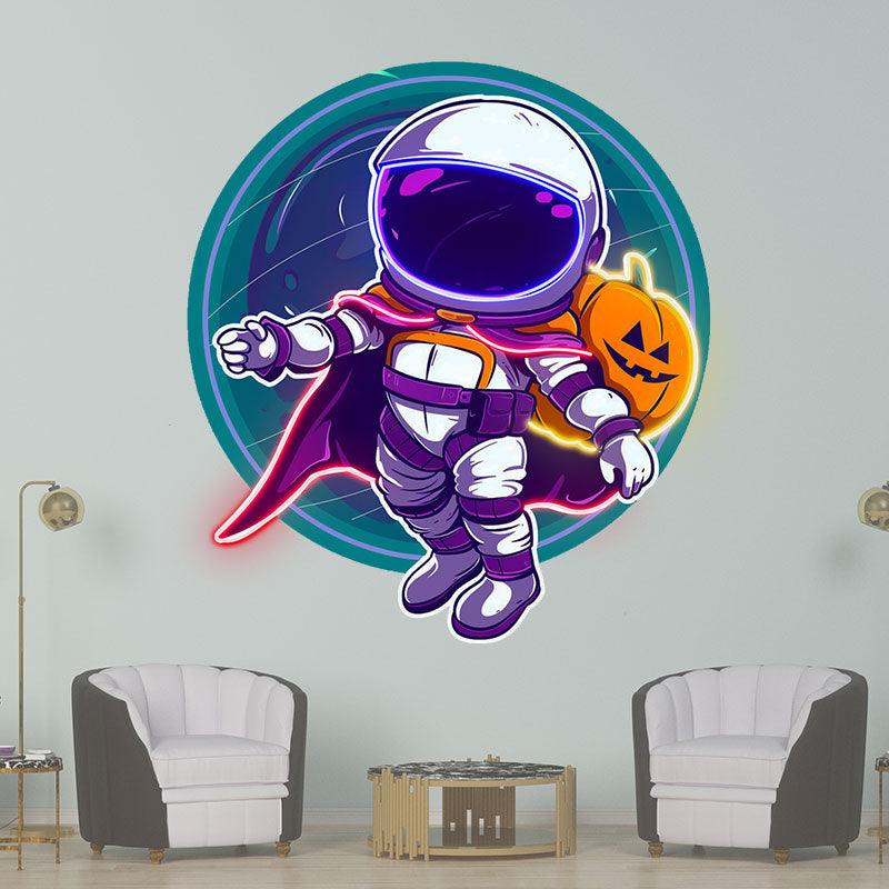Astronaut and Pumpkin Good Friends LED neon sign product image