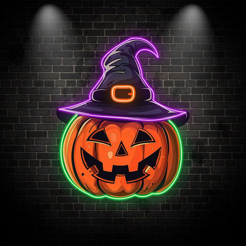Spooky Hat-wearing Pumpkin Perfect for LED neon sign by NeonCS