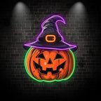 Spooky Hat-wearing Pumpkin Perfect for LED neon sign by NeonCS