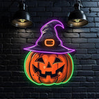 Spooky Hat-wearing Pumpkin Perfect for LED neon sign product image