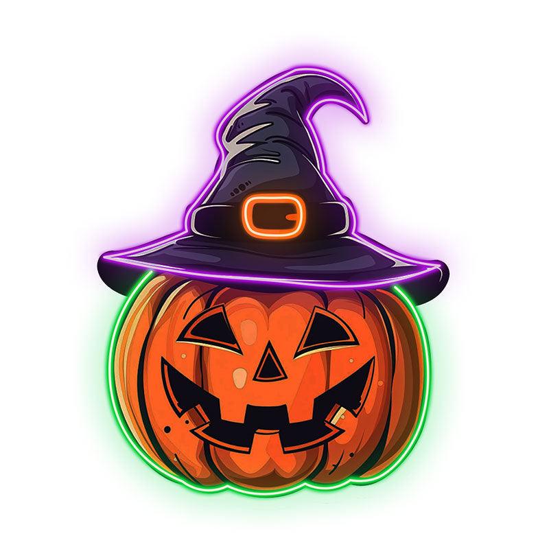 Spooky Hat-wearing Pumpkin Perfect for LED neon sign product image