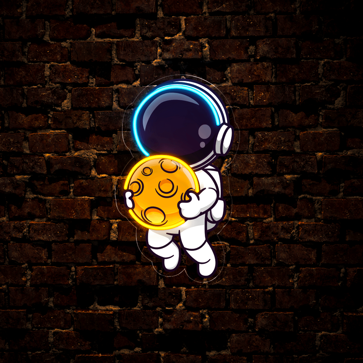 Astronaut Floating in Space and LED neon sign product image