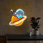 Cute Astronaut Cat Artwork LED neon sign by NeonCS
