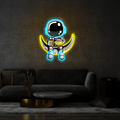 Cute Astronaut on the Moon Artwork LED neon sign by NeonCS